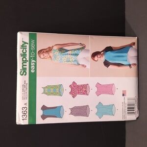 Simplicity Easy-To-Sew 1363A Uncut Sewing Pattern Women's Tops Size XXS-XXL